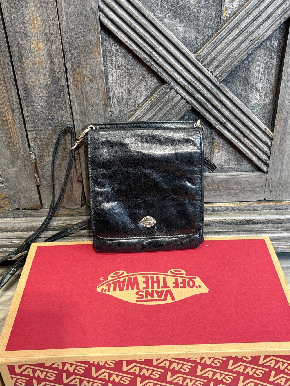 The Trend Black Leather Crossbody Bag
